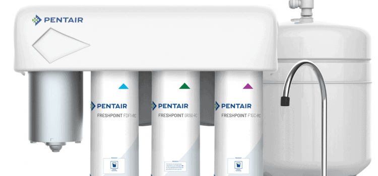 A Pentair reverse osmosis water filtration system.