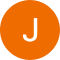 An orange circle with a "J" on it, representing an avatar for client Jeremy Hodge.