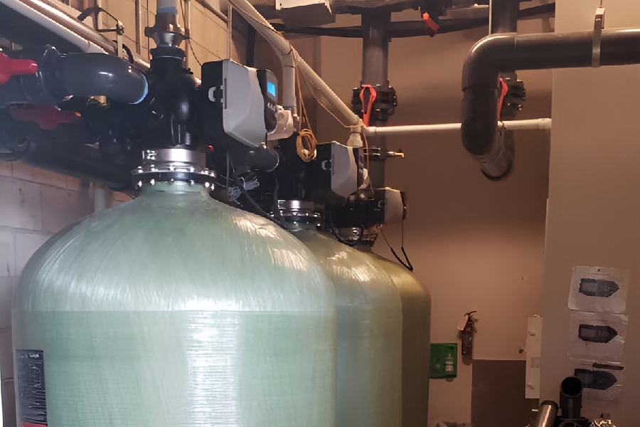 An industrial water purification system used in a Houston business.