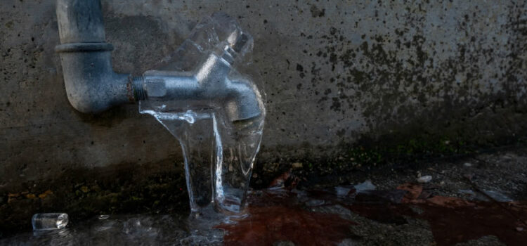 Frozen tap due to winter conditions