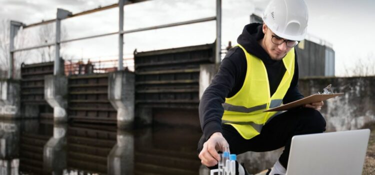 A specialist testing water quality to see if Houston water softeners can improve operations.